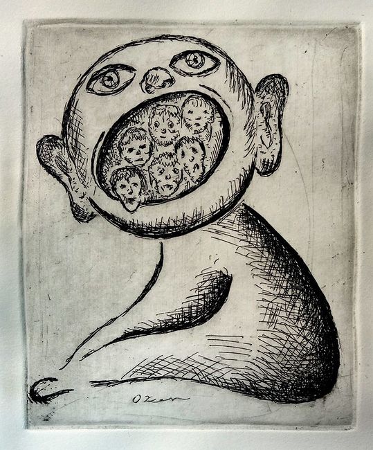 Ольга Охлопкова. Картинки. Первый офорт, 2018