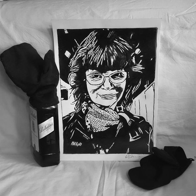 Ольга Охлопкова. Картинки. Селфи, б., тушь, 2018