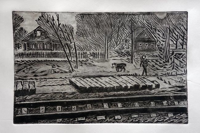 Ольга Охлопкова. Картинки. Дорожная графика. офорт, 27х41 см, 2019