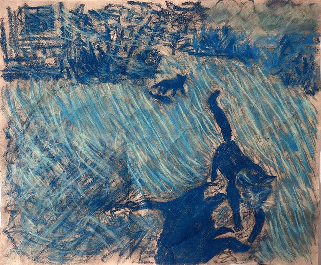 Ольга Охлопкова. Картинки. Оберточная бумага, пастель, 28х33 см, 2019