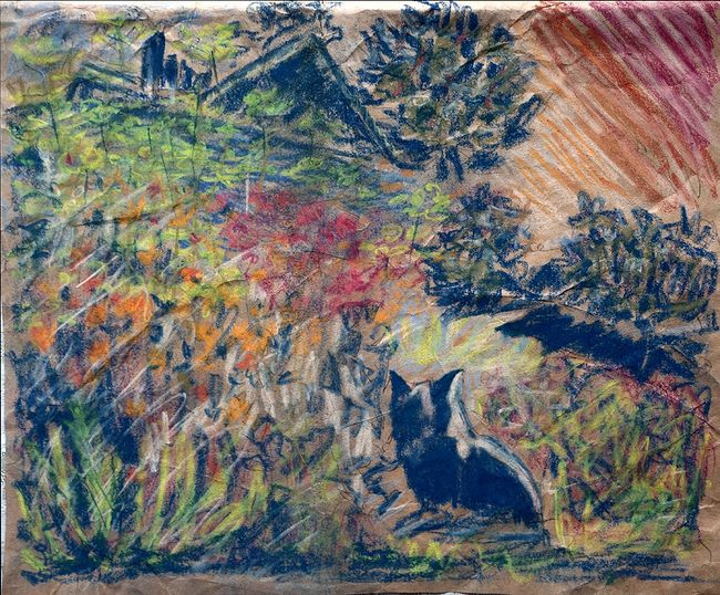 Ольга Охлопкова. Картинки. Оберточная бумага, пастель, 28х33 см, 2019