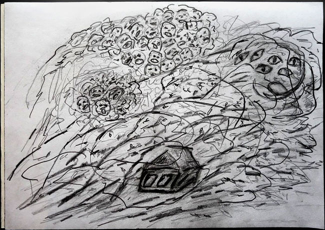 Ольга Охлопкова. Картинки. Ветер, эскиз, карандаш, 2019