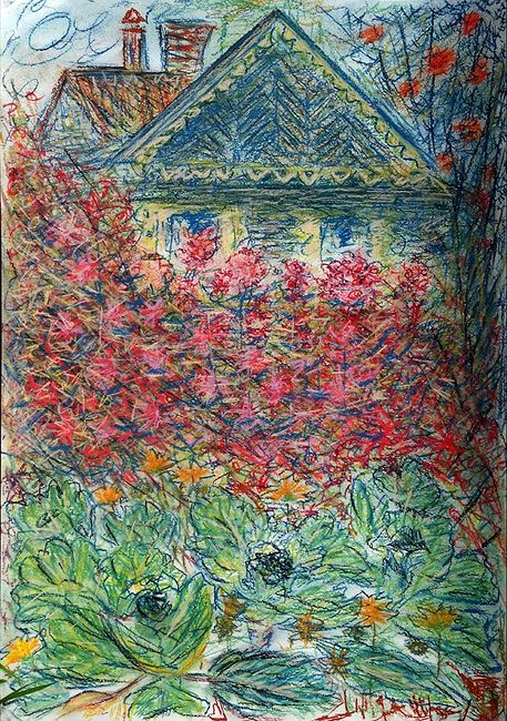 Ольга Охлопкова. Картинки. Флоксы. сухая пастель, б., 42 х 60 см